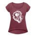 Women's T-Shirt with rolled up sleeves Lion